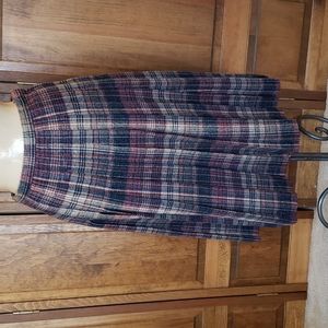 Evan Picone Vintage Plaid Pleated Wool Skirt Sz 12